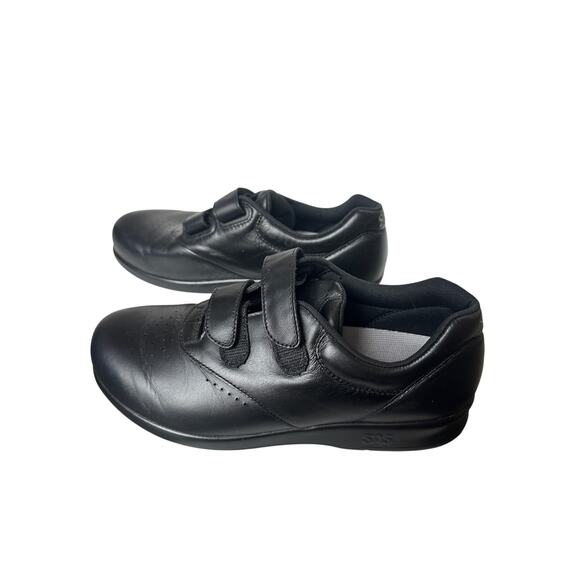 SAS Size 9.5 Black Me Too Walking Leather Comfort Walking Sneaker Work Shoe - Picture 4 of 14